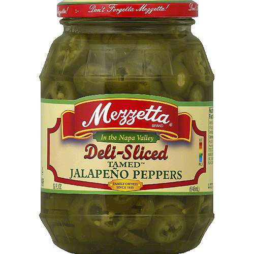 Mezzetta Deli-Sliced Tamed Jalapeno Peppers, 32 Fl Oz, (Pack of 6)