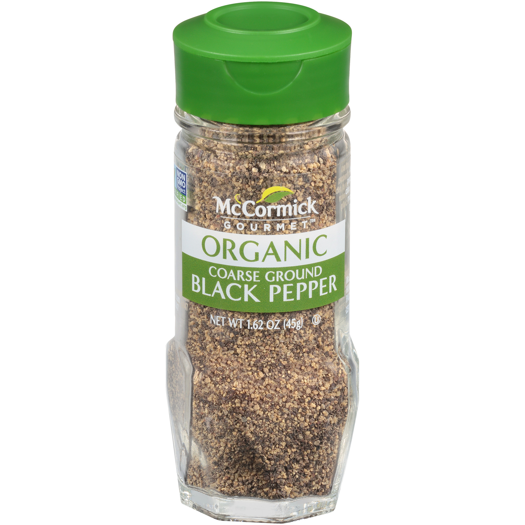 McCormick Gourmet Non-GMO Organic Coarse Ground Black Pepper  1.62 Oz Bottle