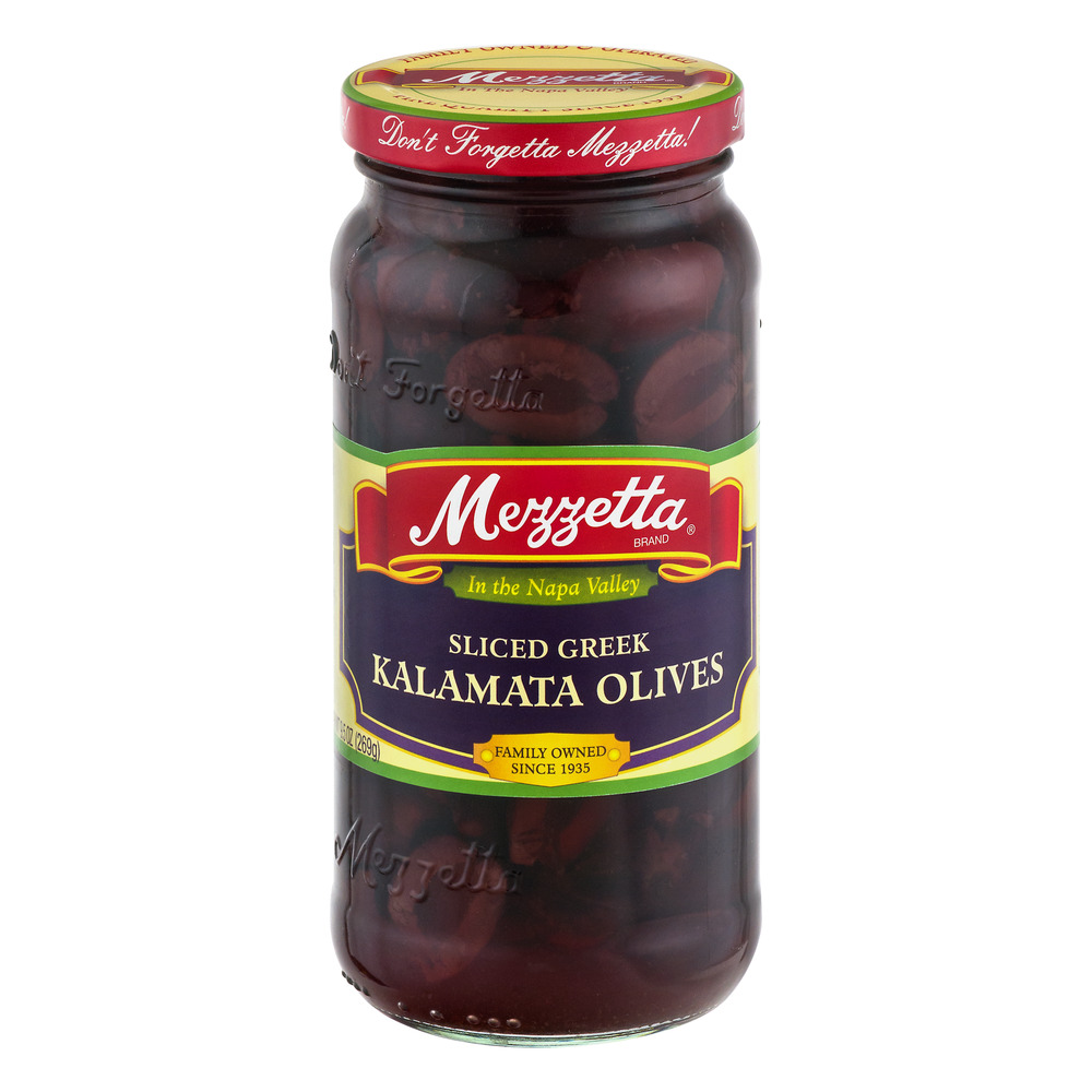 MEZZETTA  231438 MEZZETTA OLIVE KALAMATA SLC - Pack of 6 - 9.5 OZ