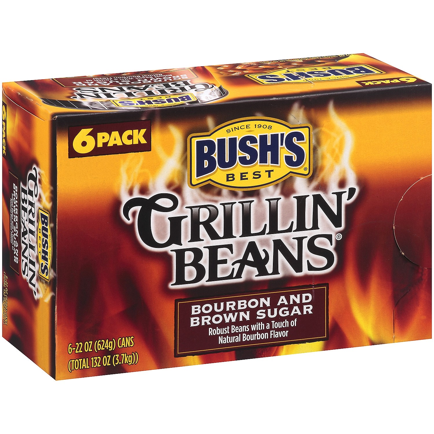 (6 Pack) Bush S Bourbon Brown Sugar Grillin  Beans  22 Oz