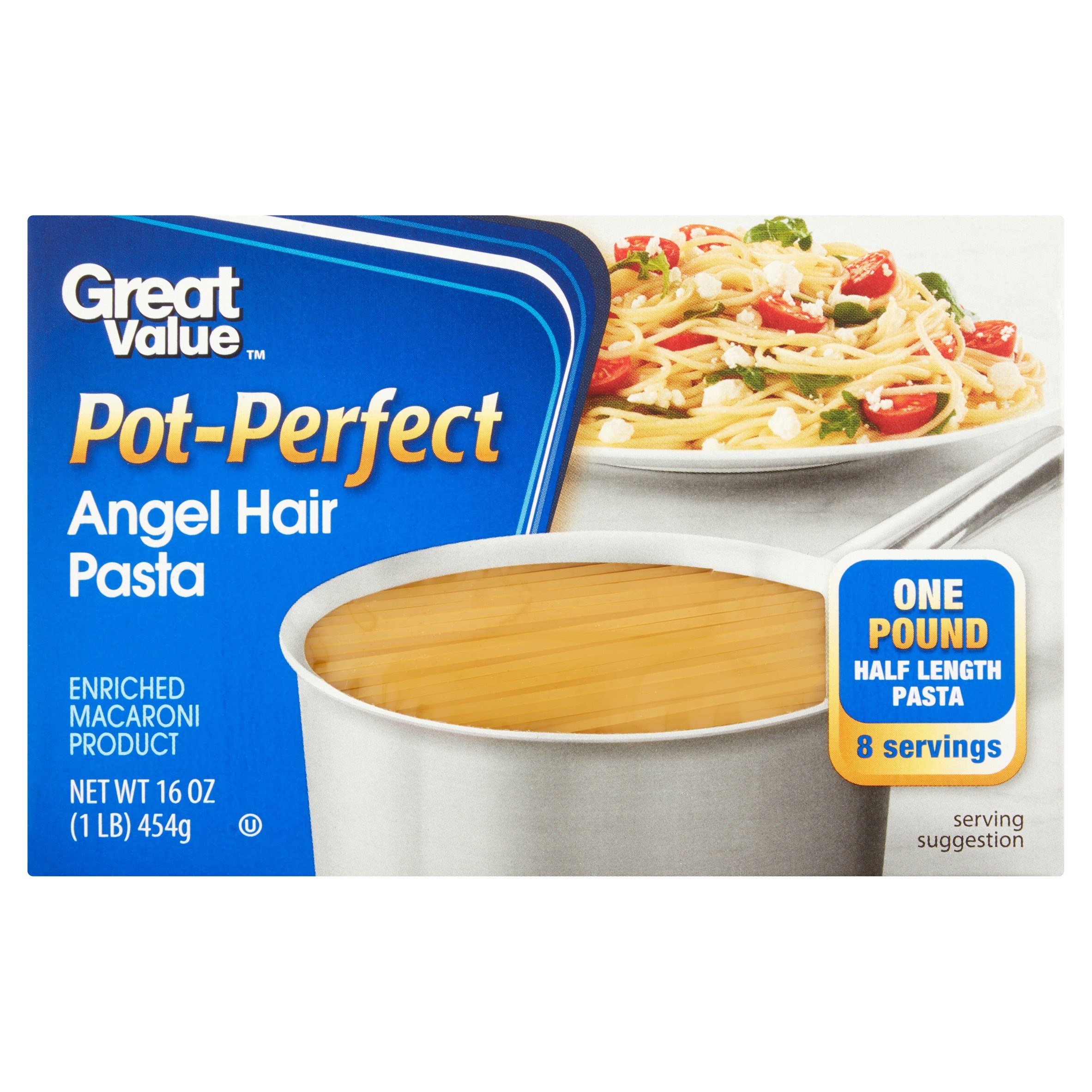 Great Value Pot Perfect Angel Hair Pasta, 16 Oz