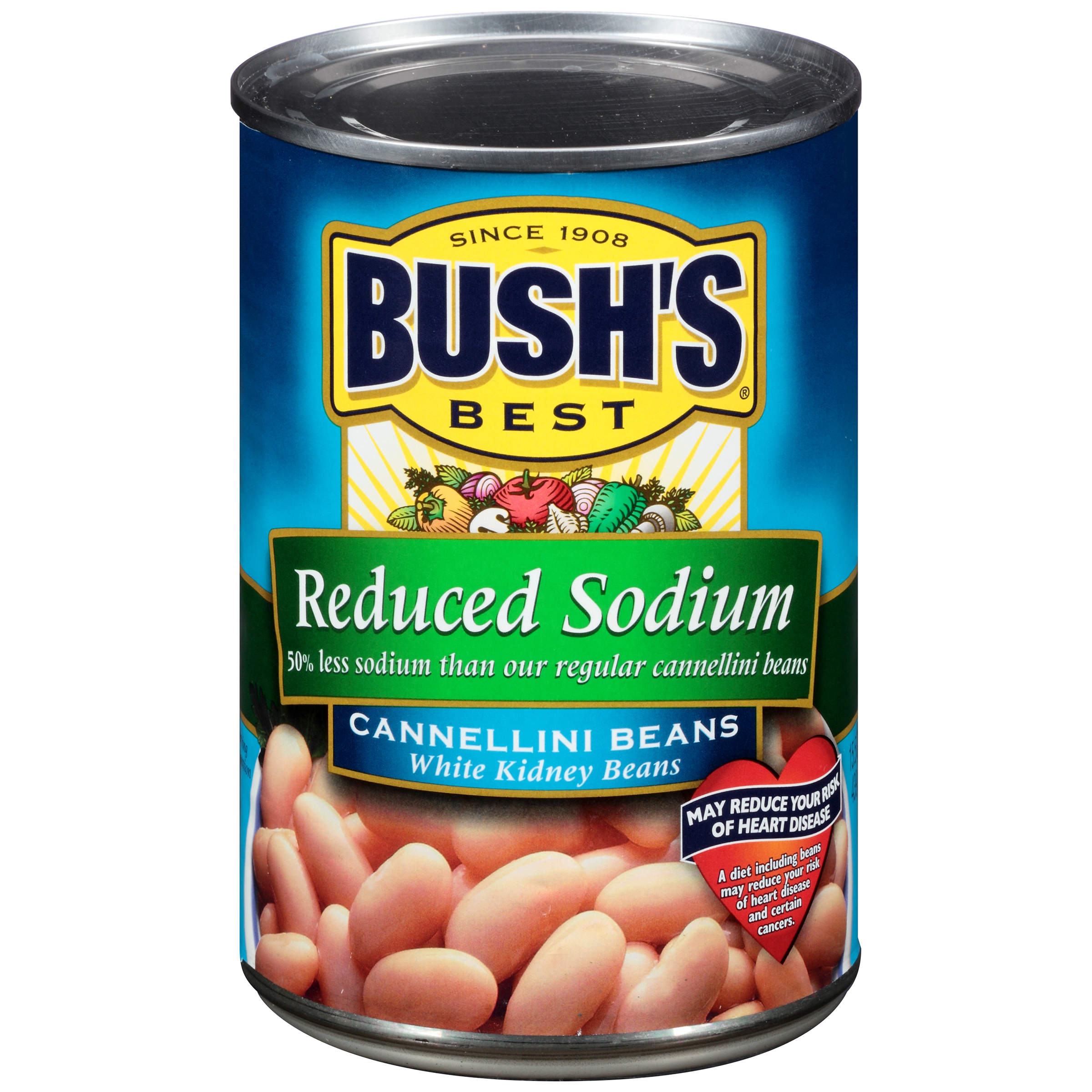 Bush S Reduced Sodium Cannellini Beans  Canned White Kidney Beans  15.5 Oz Can