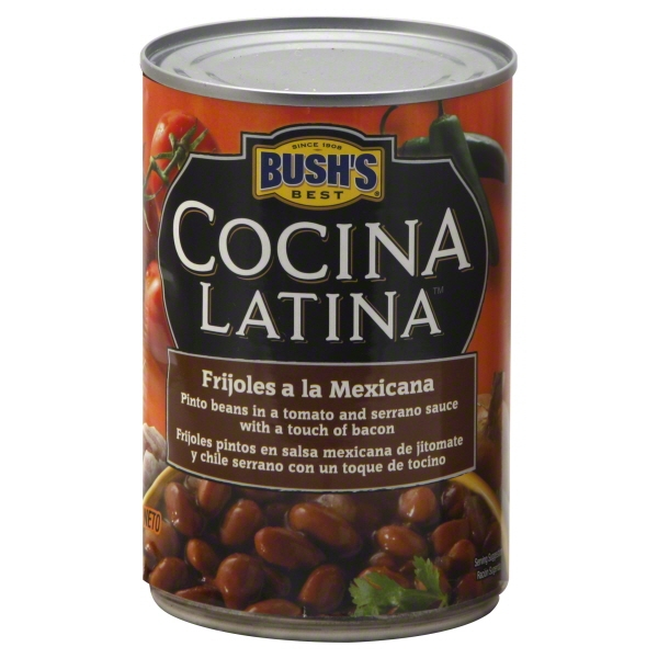 Cocina Latina, Pinto Beans in a Tomato and Serrano Sauce with a Touch of Bacon