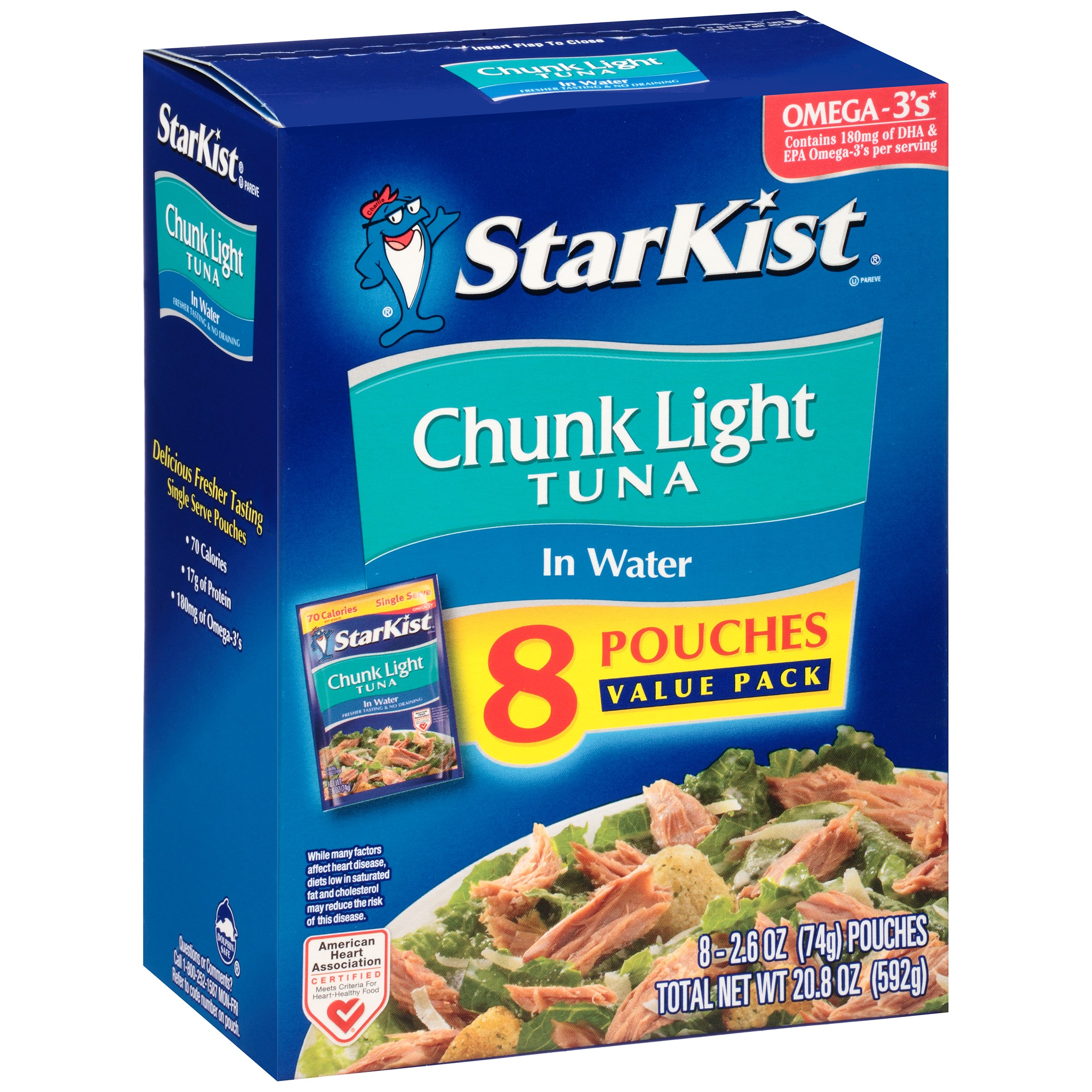 StarKist Chunk Light Tuna in Water - 2.6 Oz Pouch (8-Pack)