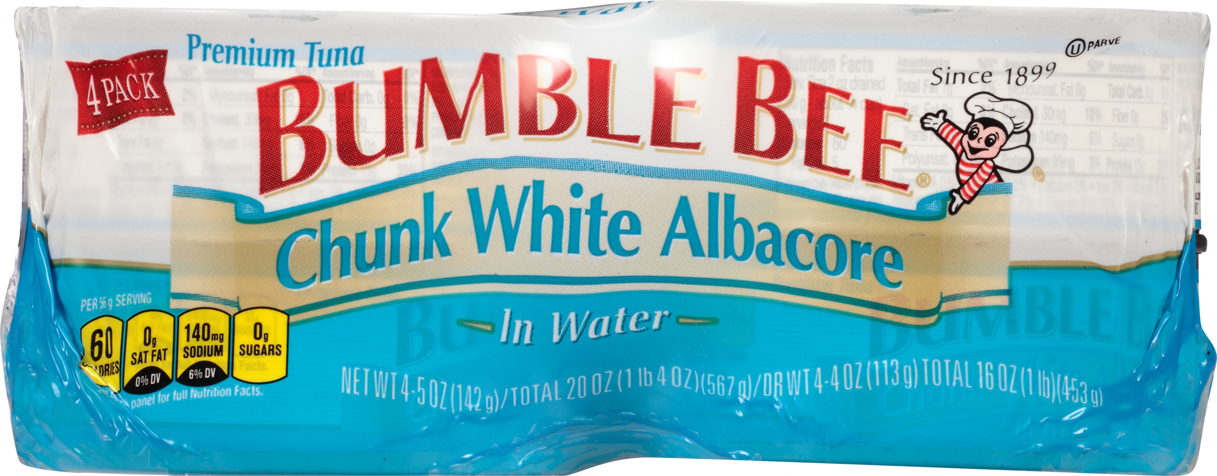 Bumble Bee Chunk White Albacore Tuna in Water  Wild Caught  Gluten Free  Shelf Stable Can  5 Oz (Pack of 4)