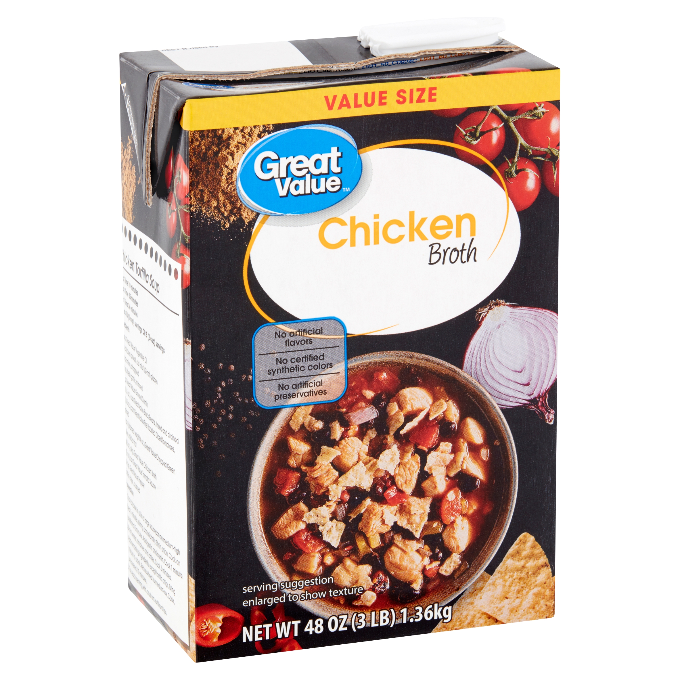 Great Value Chicken Broth Value Size, 48 Oz Image