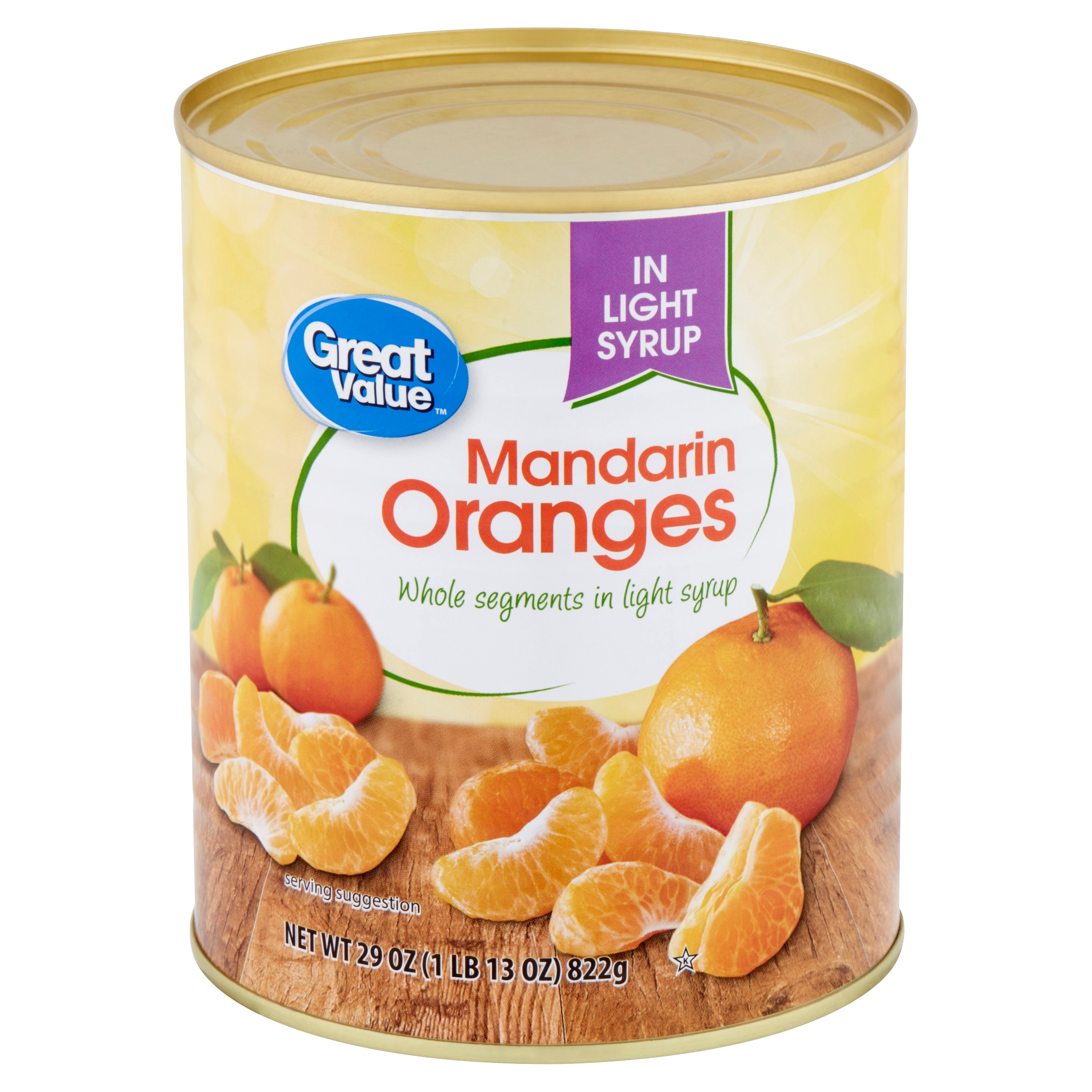 Great Value Mandarin Oranges in Light Syrup, 29 Oz Image