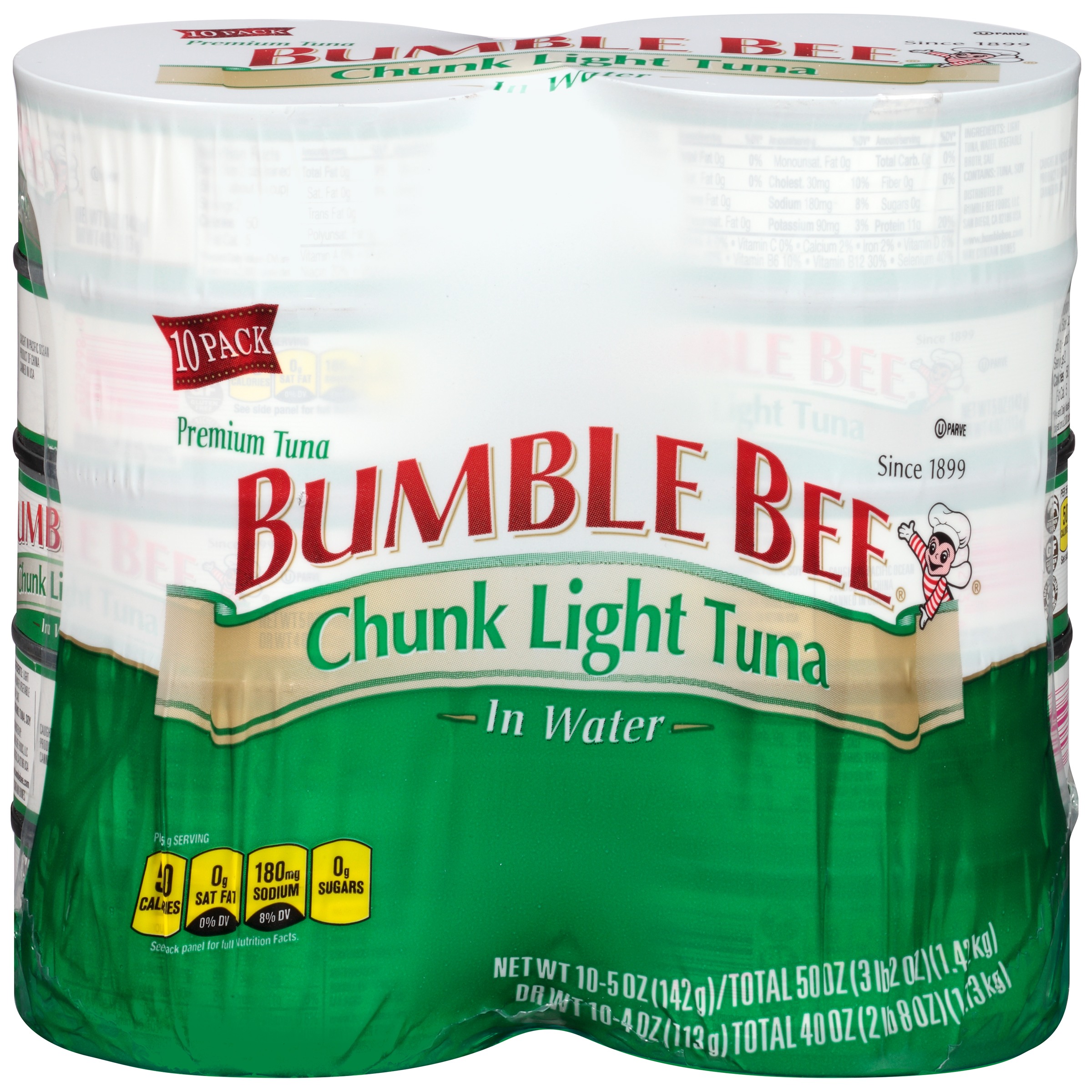(Pack of 10) Bumble Bee Chunk Light Tuna in Water  5 Oz Cans