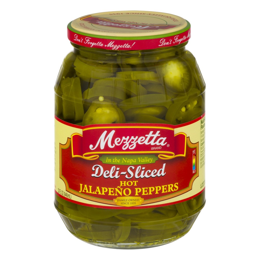 Mezzetta Sliced Hot Jalapeño Peppers  32 Fl Oz Jar