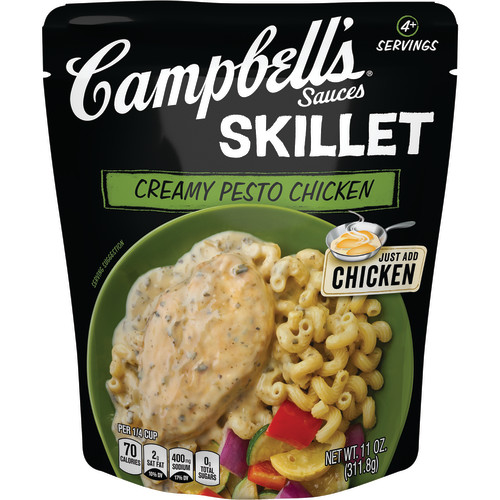 Campbells Sauces Skillet Creamy Pesto Chicken Pouch - 11 Oz