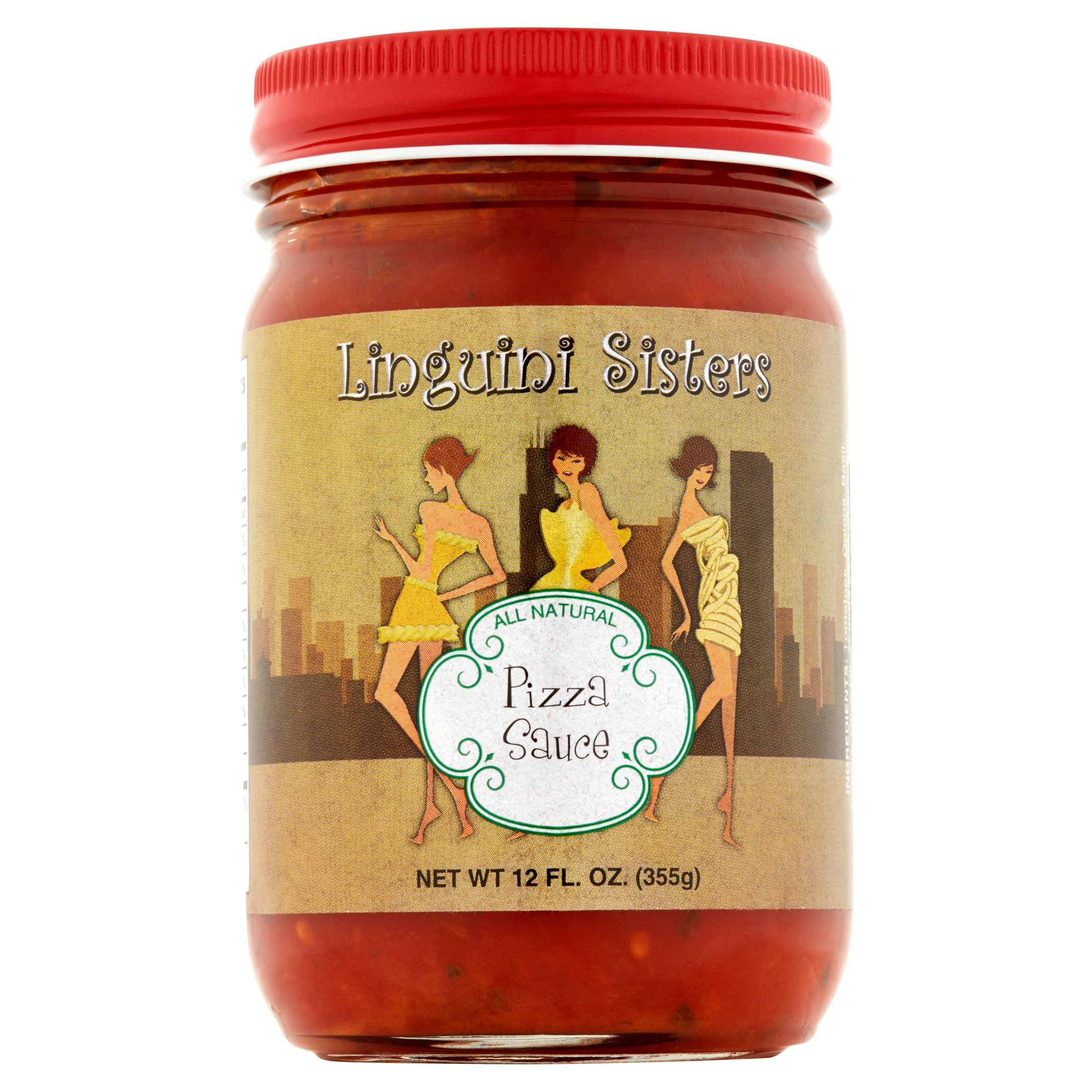 Linguini Sisters All Natural Pizza Sauce, 12 Fl Oz, 6 Pack