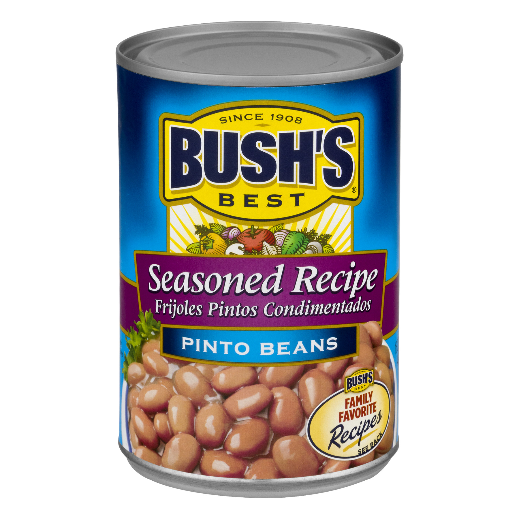 Bush S Best Seasoned Recipe Pinto Beans  Canned Beans  16 Oz Can