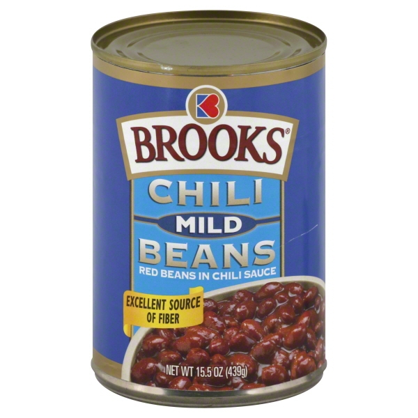 Brooks Chili Beans  Canned Red Beans in Chili Sauce  Mild Flavor  15.5 Oz
