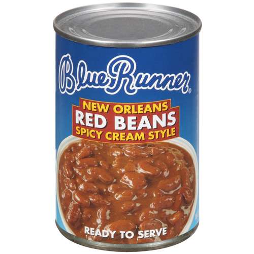Blue Runner Creole Cream Style Red Beans  New Orleans Spicy  16 Oz Can  Heat and Serve