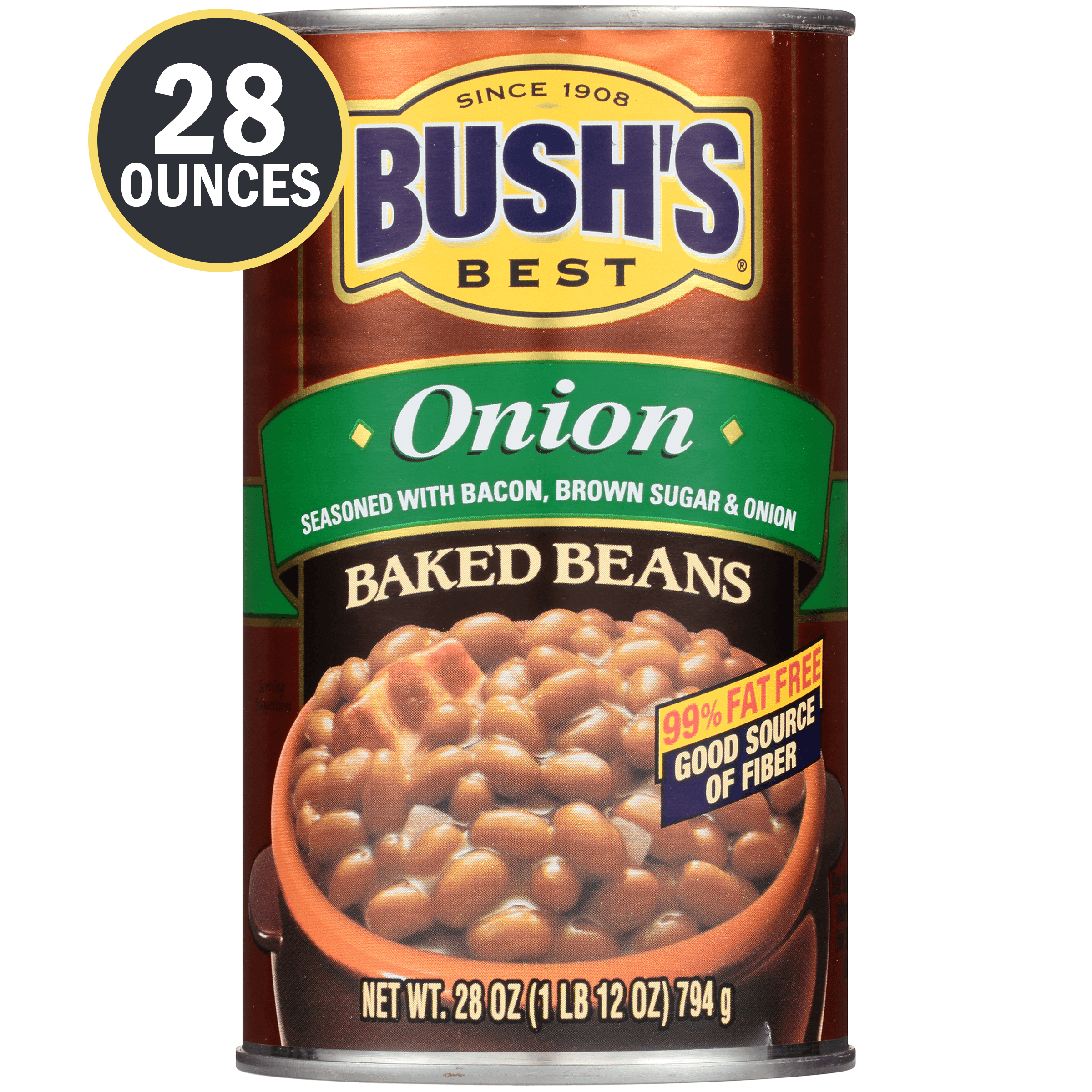 Bush S Baked Beans with Onion  Canned Beans  28 Oz Can