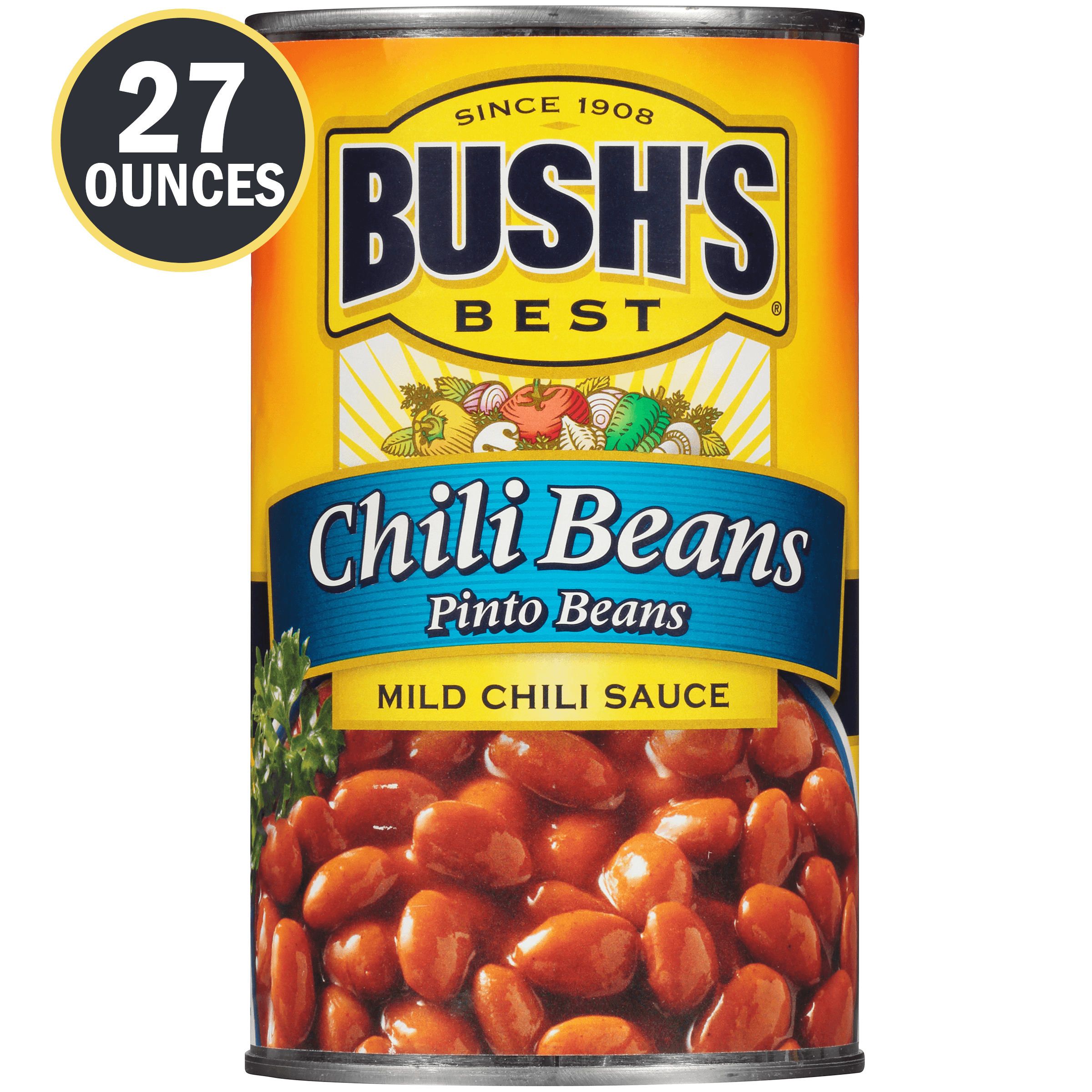 Bush S Chili Beans  Canned Pinto Beans in Mild Chili Sauce  27 Oz Can