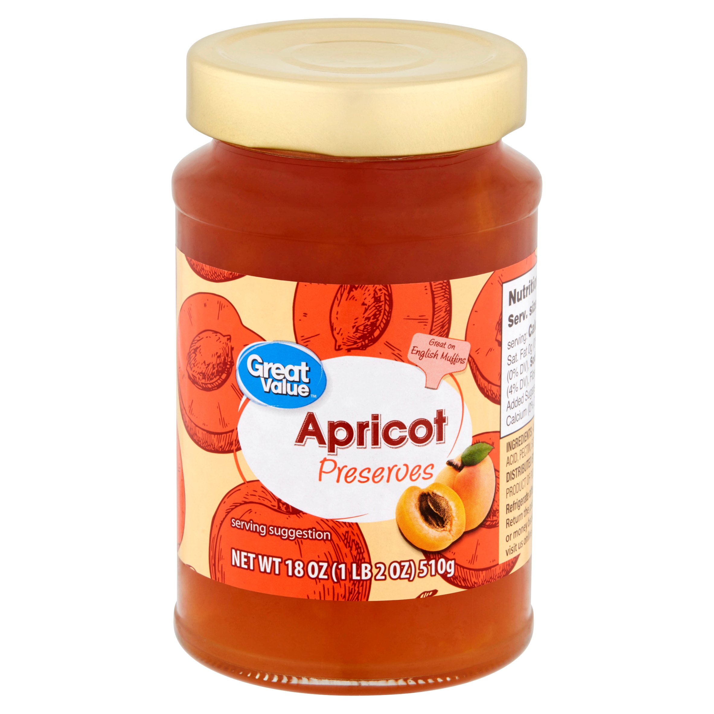 Great Value Apricot Preserves, 18 Oz Image