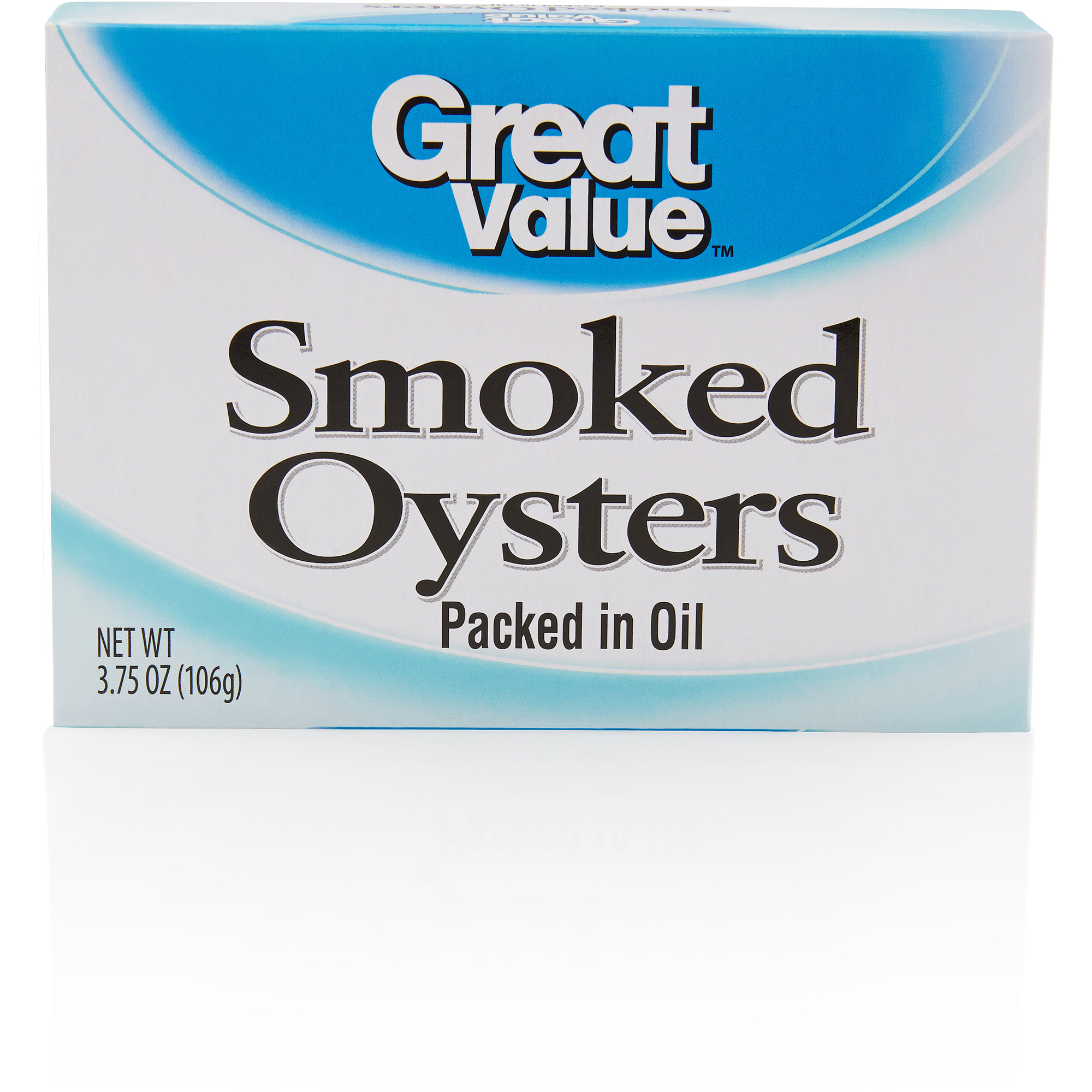 (4 Pack) Great Value Smoked Oysters in Oil, 3.75 Oz