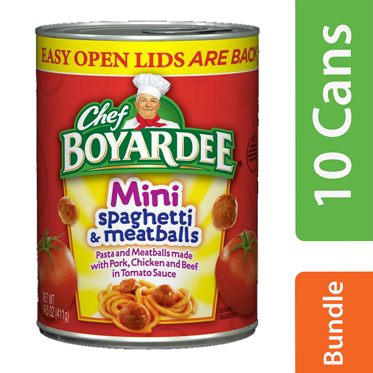 Chef Boyardee, Mini Spaghetti and Meatballs in Tomato Sauce, 14.5 Oz (Case of 24)