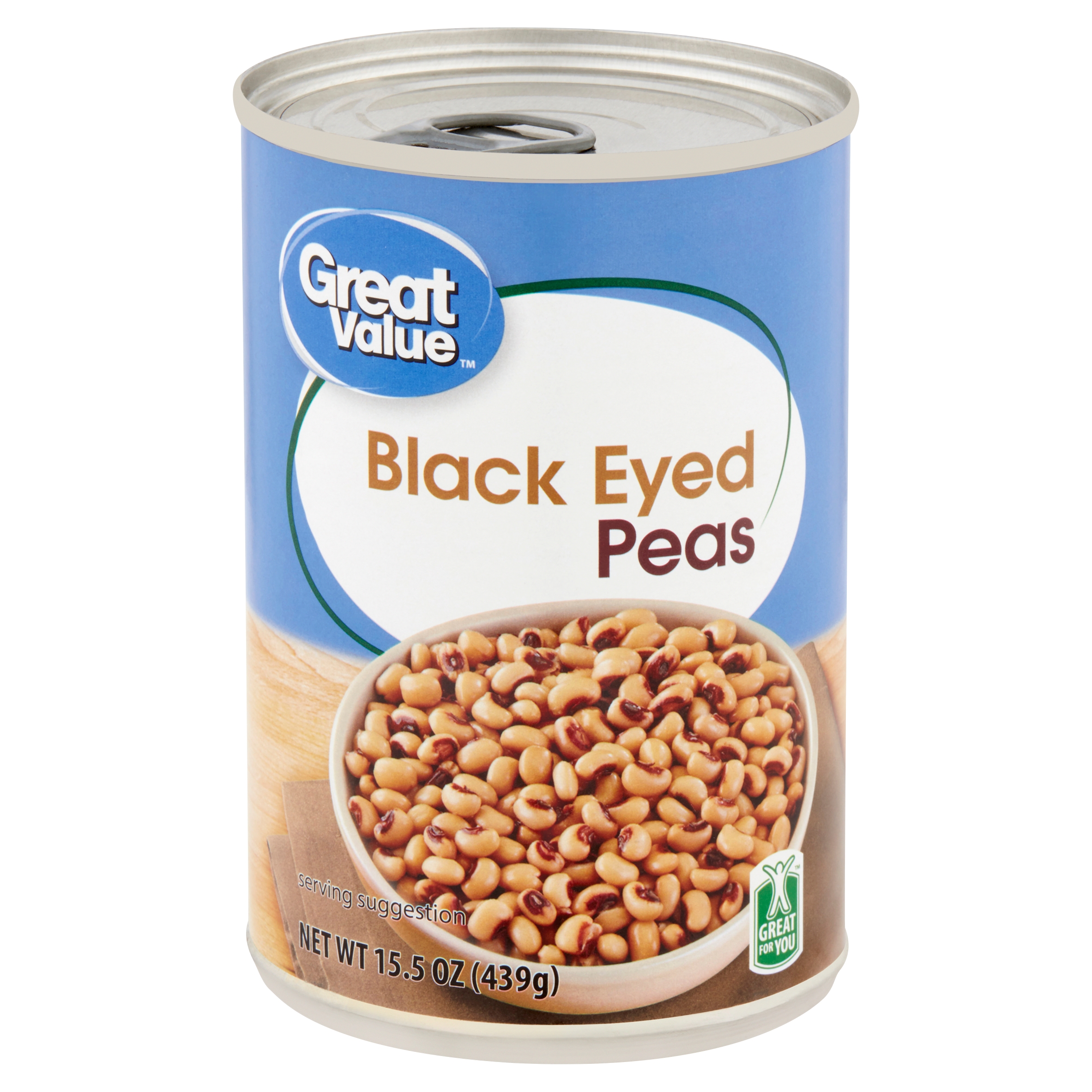 (4 Pack) Great Value Blackeyed Peas, 15.5 Oz Image