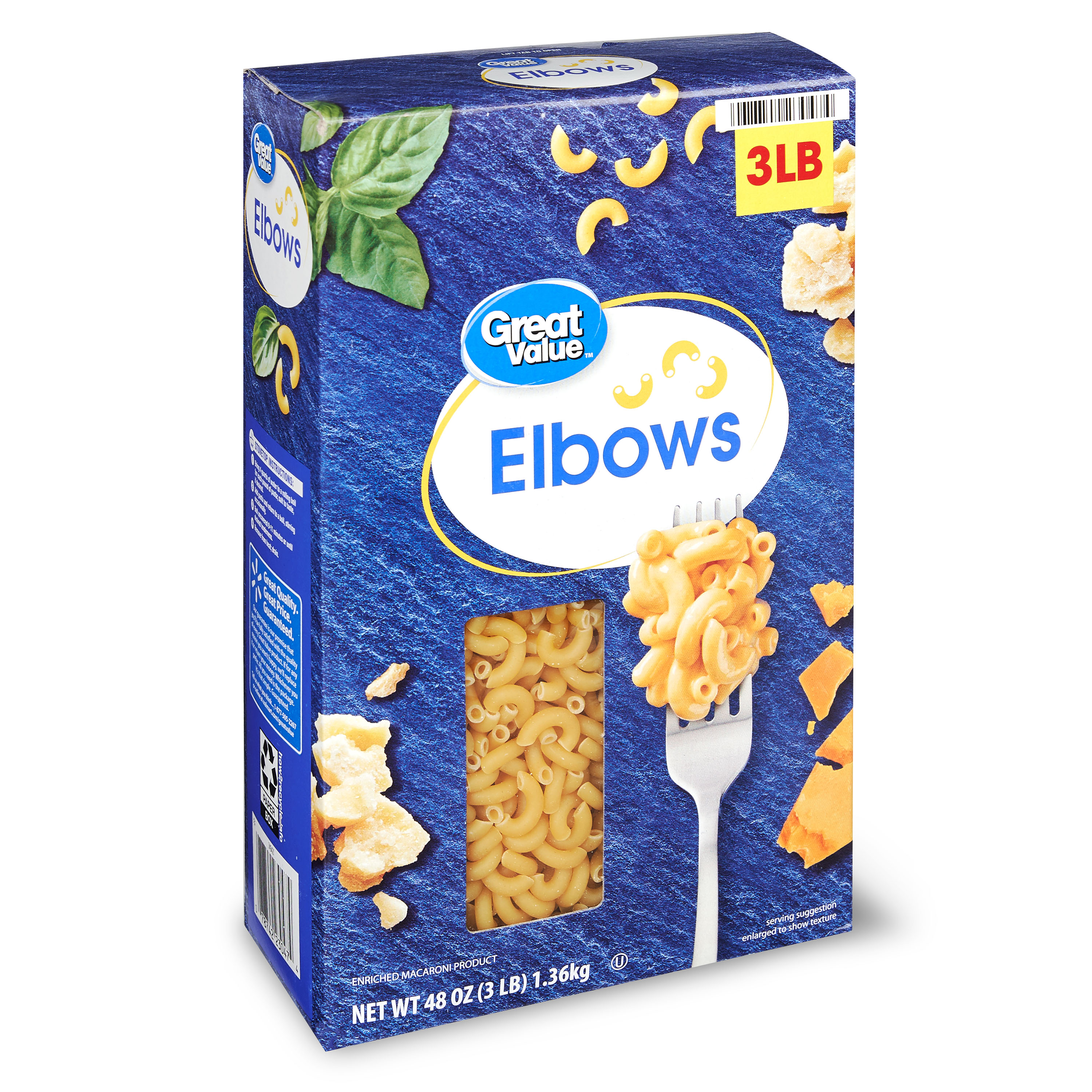 (4 Pack) Great Value Elbows, Family Size, 3 Lb Image