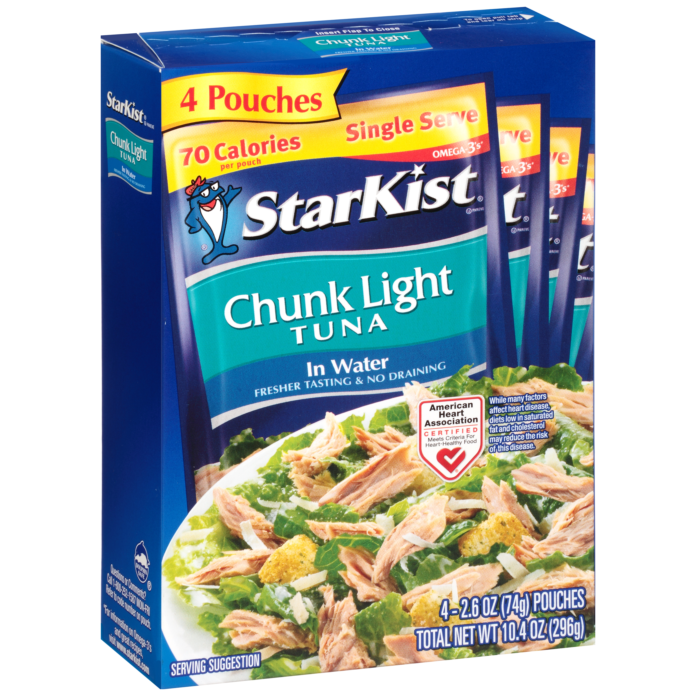 Starkist Chunk Light Tuna Water Pouch -10.4oz / 4pk