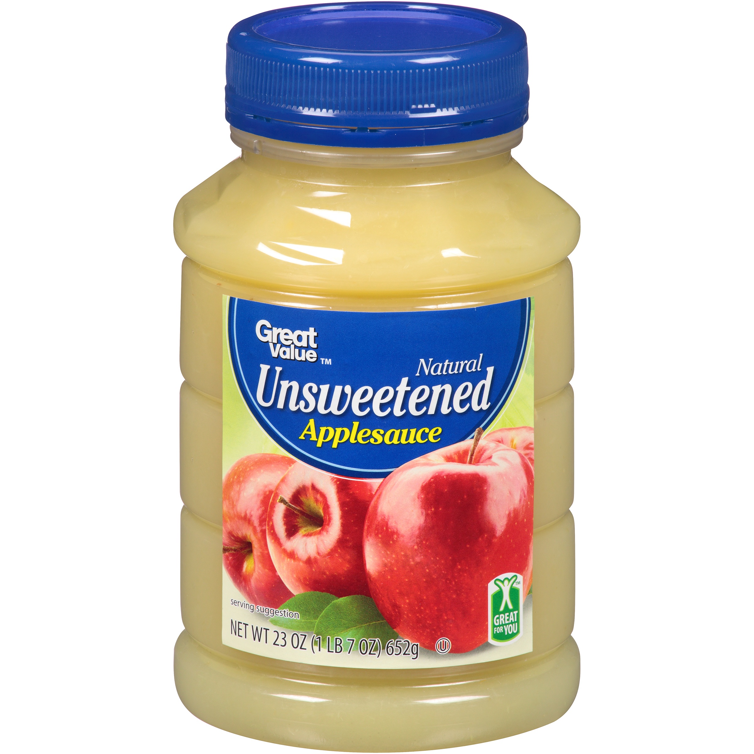 (4 Pack) Great Value Applesauce, Unsweetened, 23 Oz Image