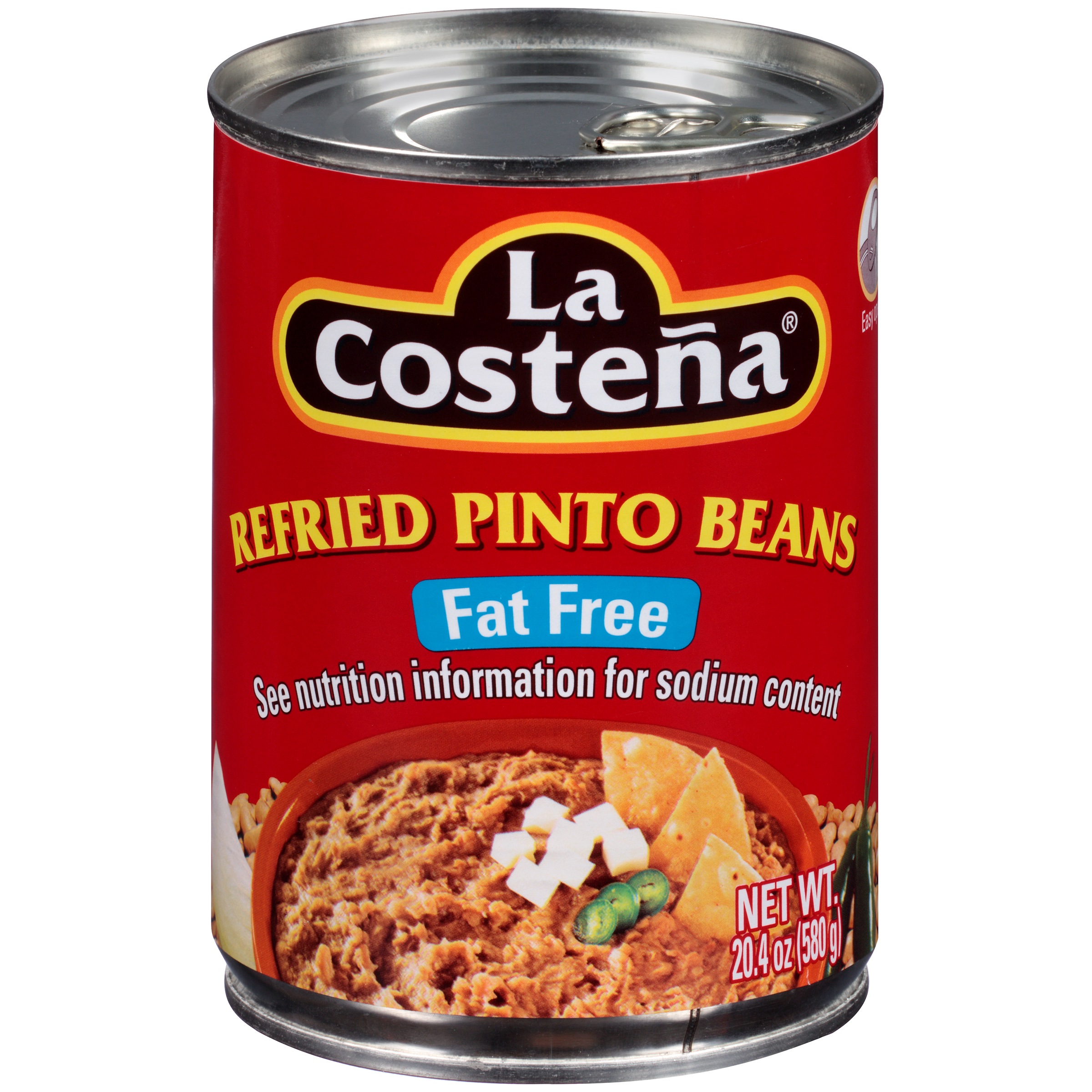 La Costeña Canned Fat Free Refried Pinto Beans  20.4 Oz