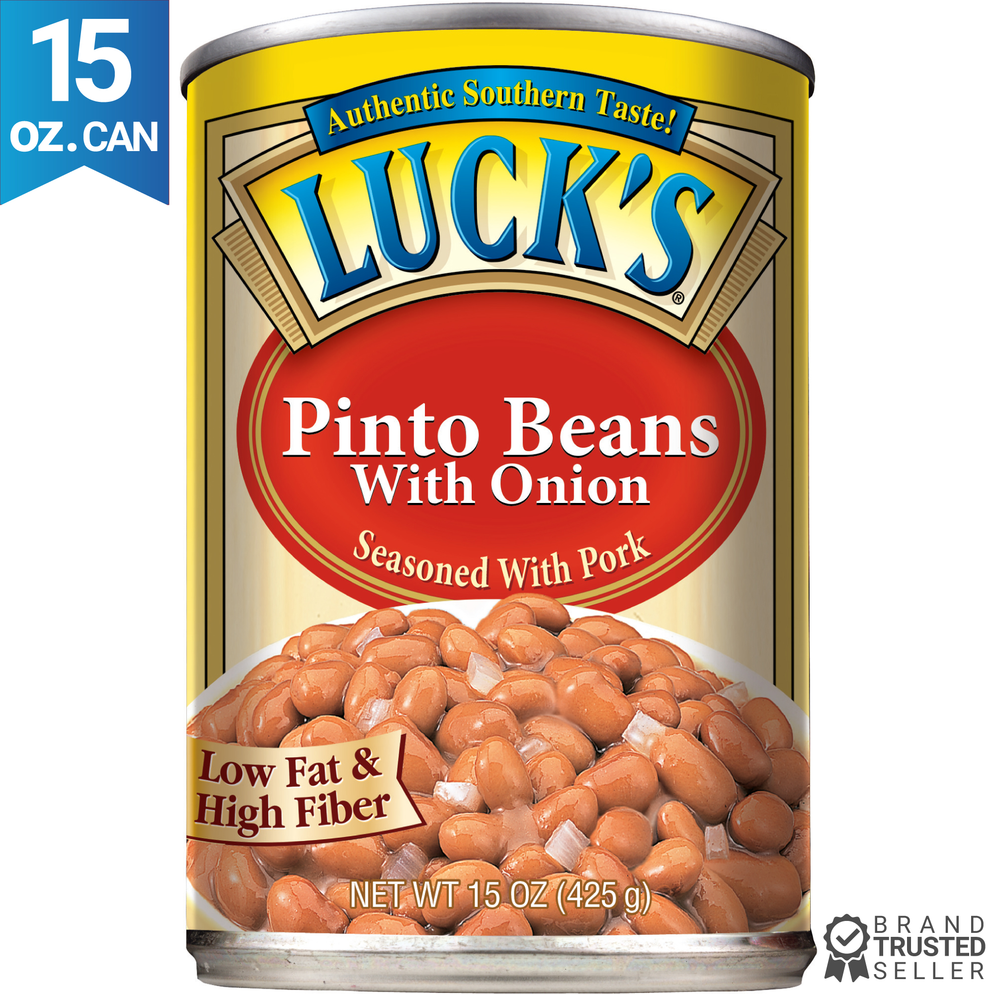Luck S Pinto Beans with Onion Seasoned with Pork 15 Oz Can