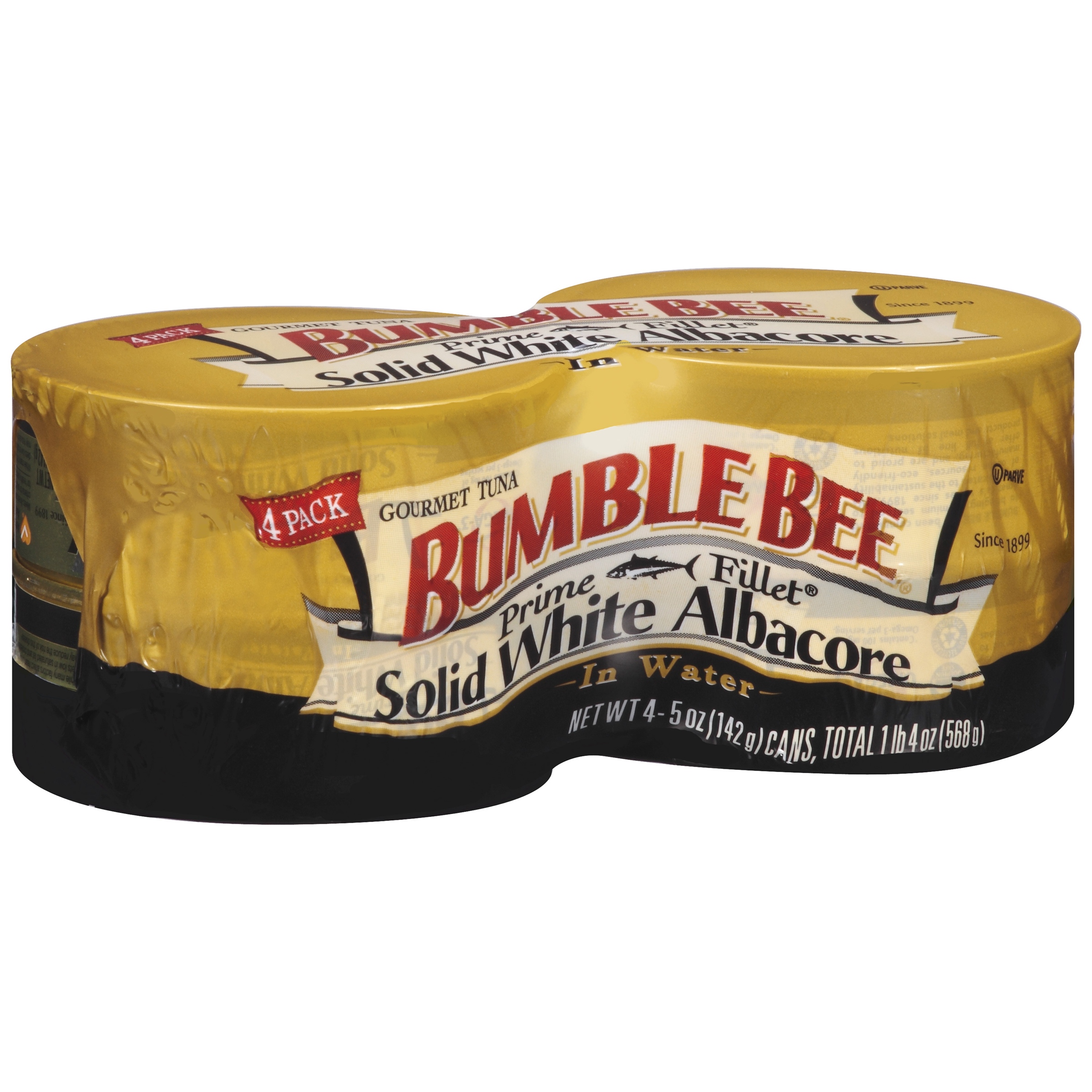 Bumble Bee Prime Solid White Albacore Tuna in Water  Wild Caught  Gluten Free  32g Protein per Serving  Shelf Stable Can  5 Oz (Pack of 4)