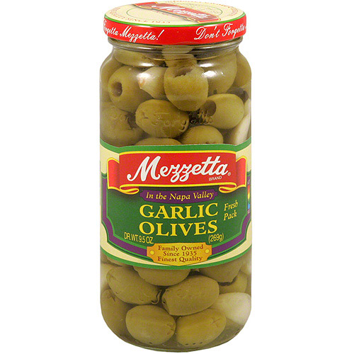 Mezzetta Mild Garlic Olives  9.5 Oz (Pack of 6)