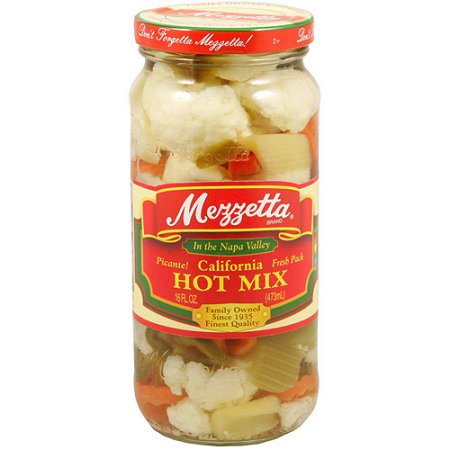 Mezzetta Hot California Mix, 16 Oz (Pack of 6)