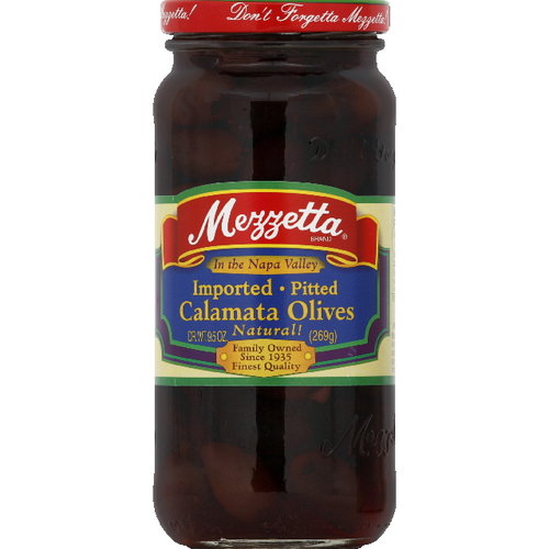 Mezzetta Pitted Kalamata Olives  9.5 Oz (Pack of 6)