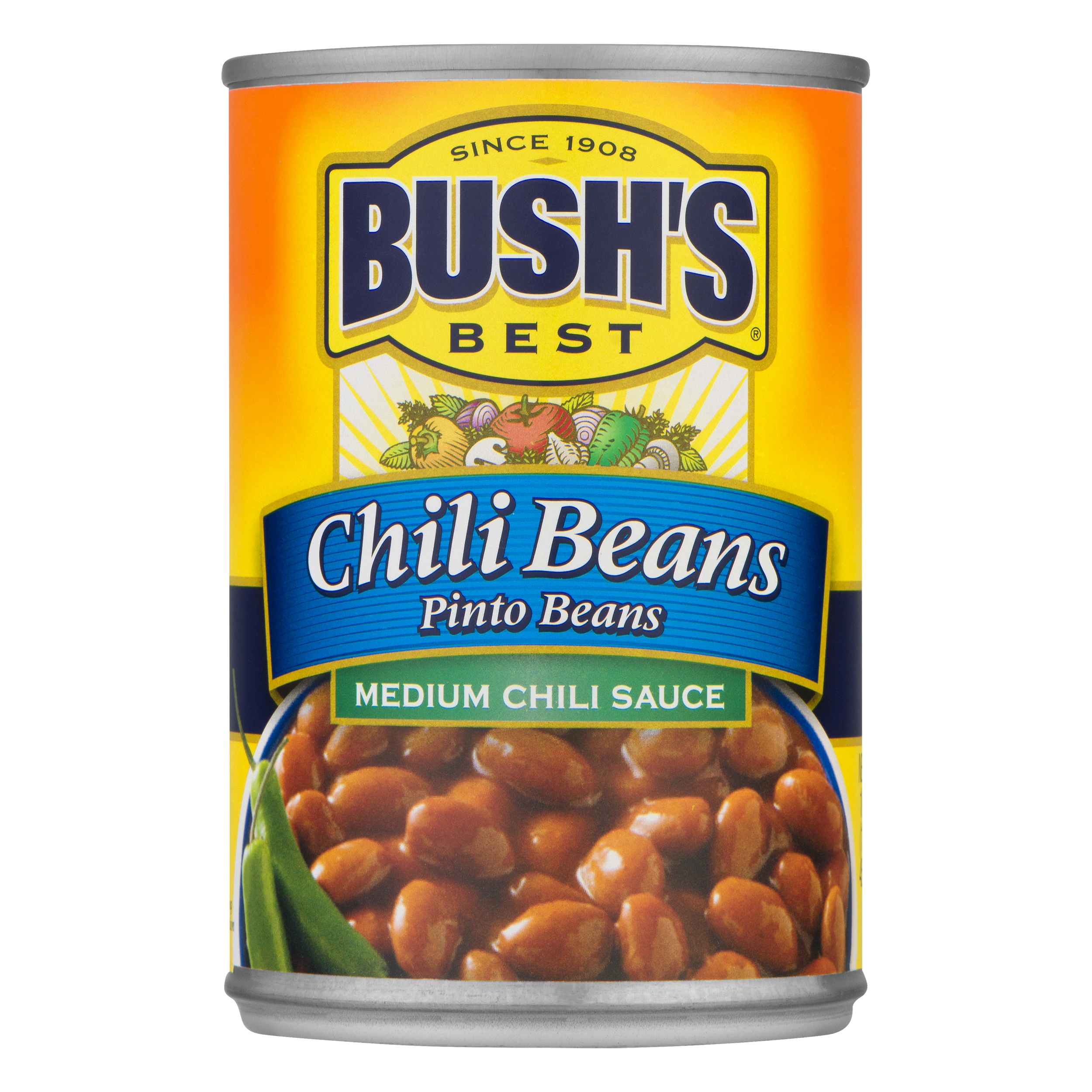 Bush S Chili Beans  Canned Pinto Beans in Medium Chili Sauce  16 Oz Can