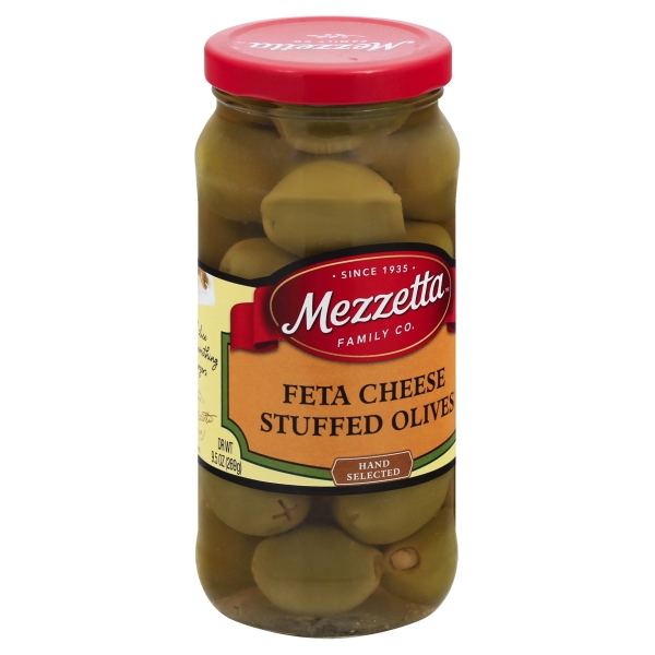 Mezzetta Feta Cheese Stuffed Olives  9.5 Oz Dr. Wt. Jar
