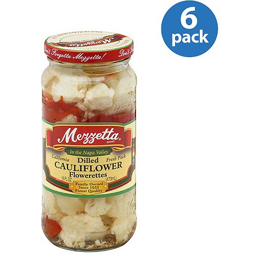 Mezzetta Dilled Cauliflower Flowerettes, 16 Oz (Pack of 6)