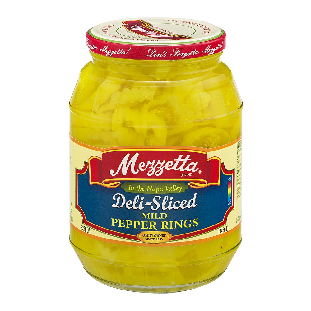 Mezzetta Mild Banana Pepper Rings  32 Fl Oz Jar
