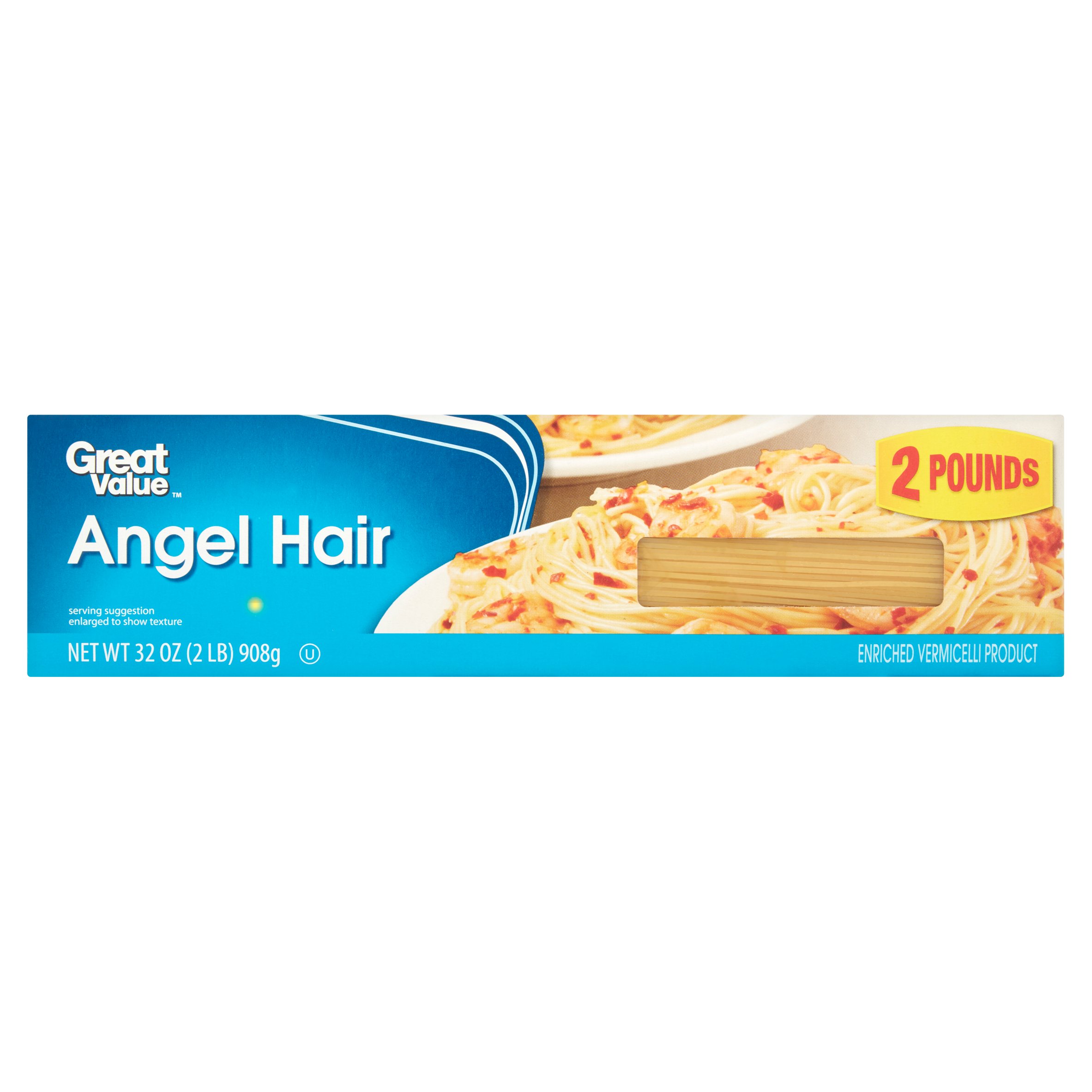 (2 Pack) Great Value Angel Hair Pasta, 32 Oz