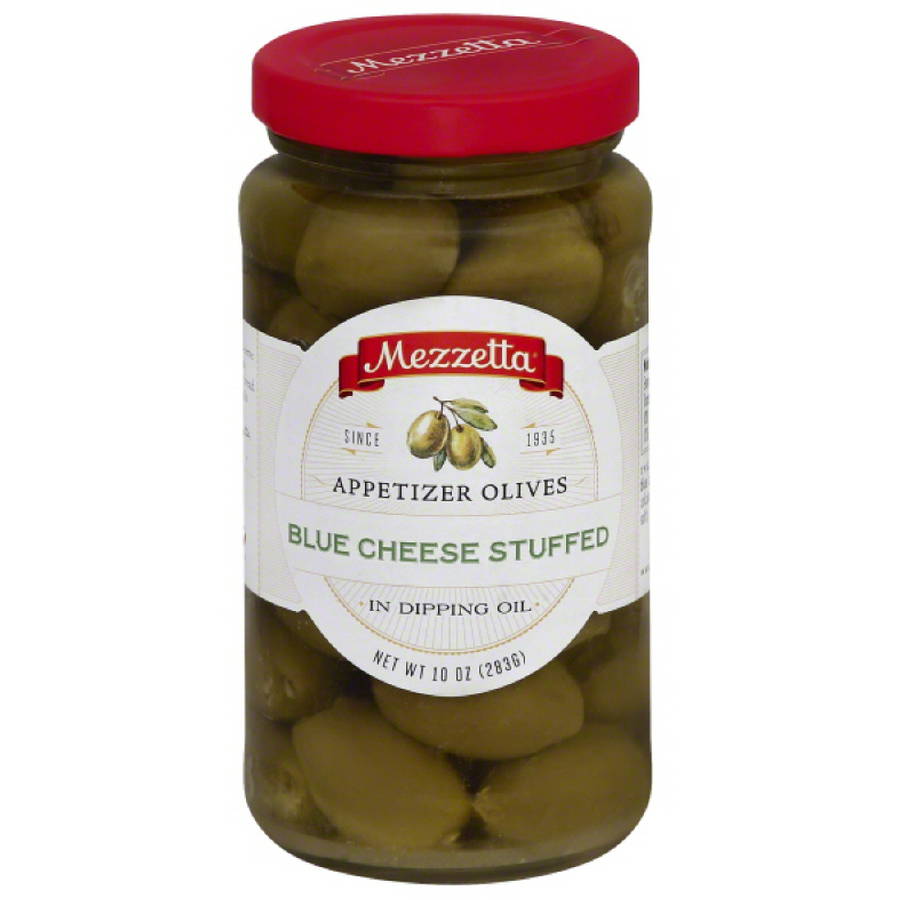 Mezzetta Blue Cheese Stuffed Appetizer Olives in Dipping Oil, 10 Oz, (Pack of 6)