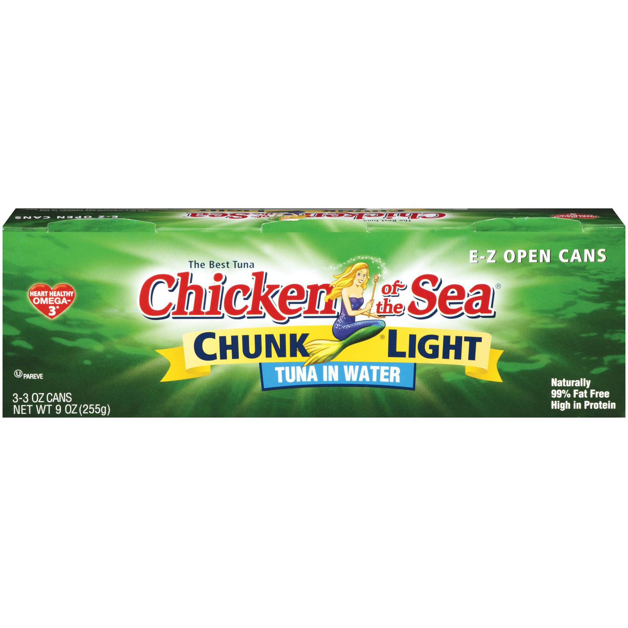 Chicken of the Sea Chunk Light Tuna in Water, 9 Oz, (Pack of 4)
