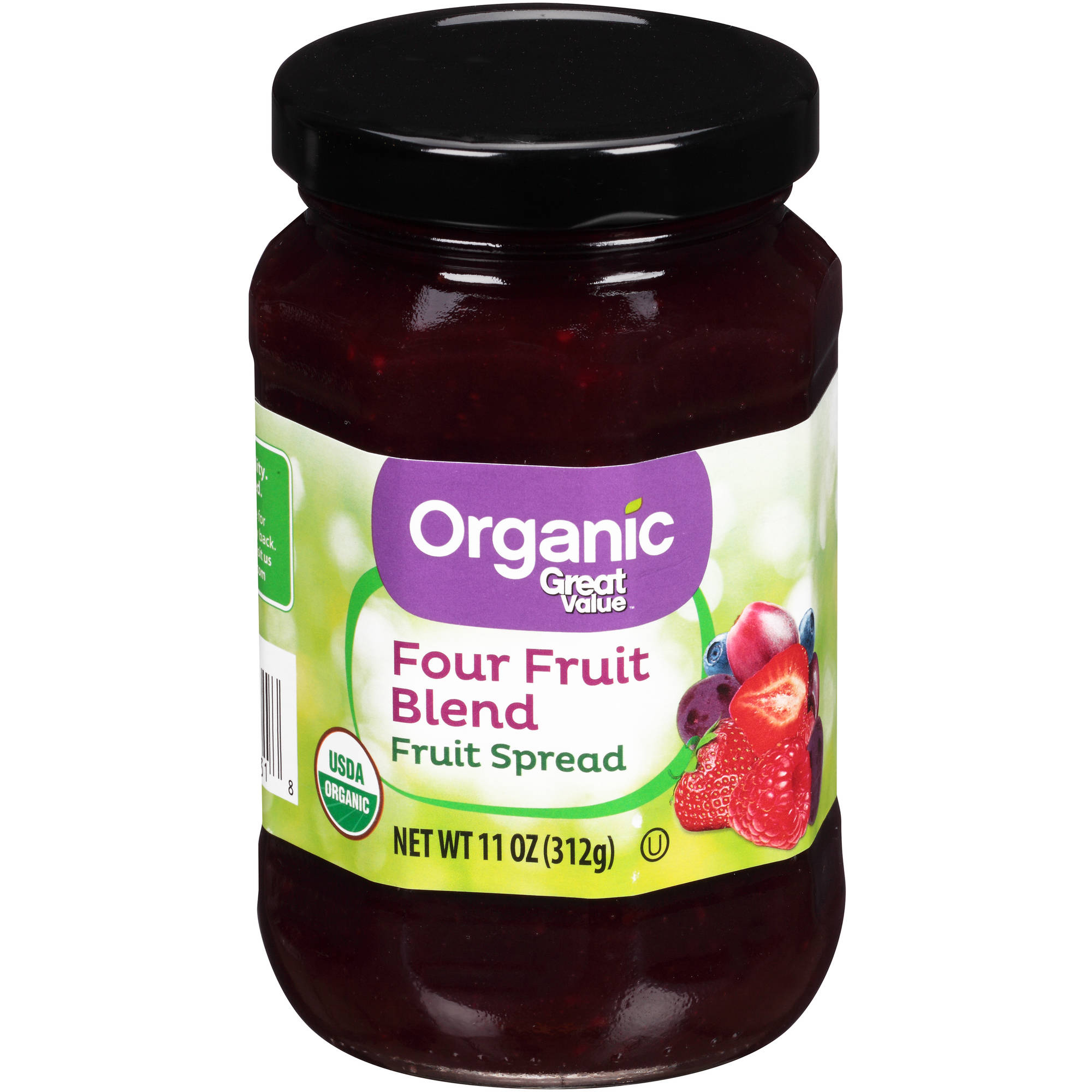 (3 Pack) Great Value Organic Four Fruit Blend Fruit Spread, 11 Oz