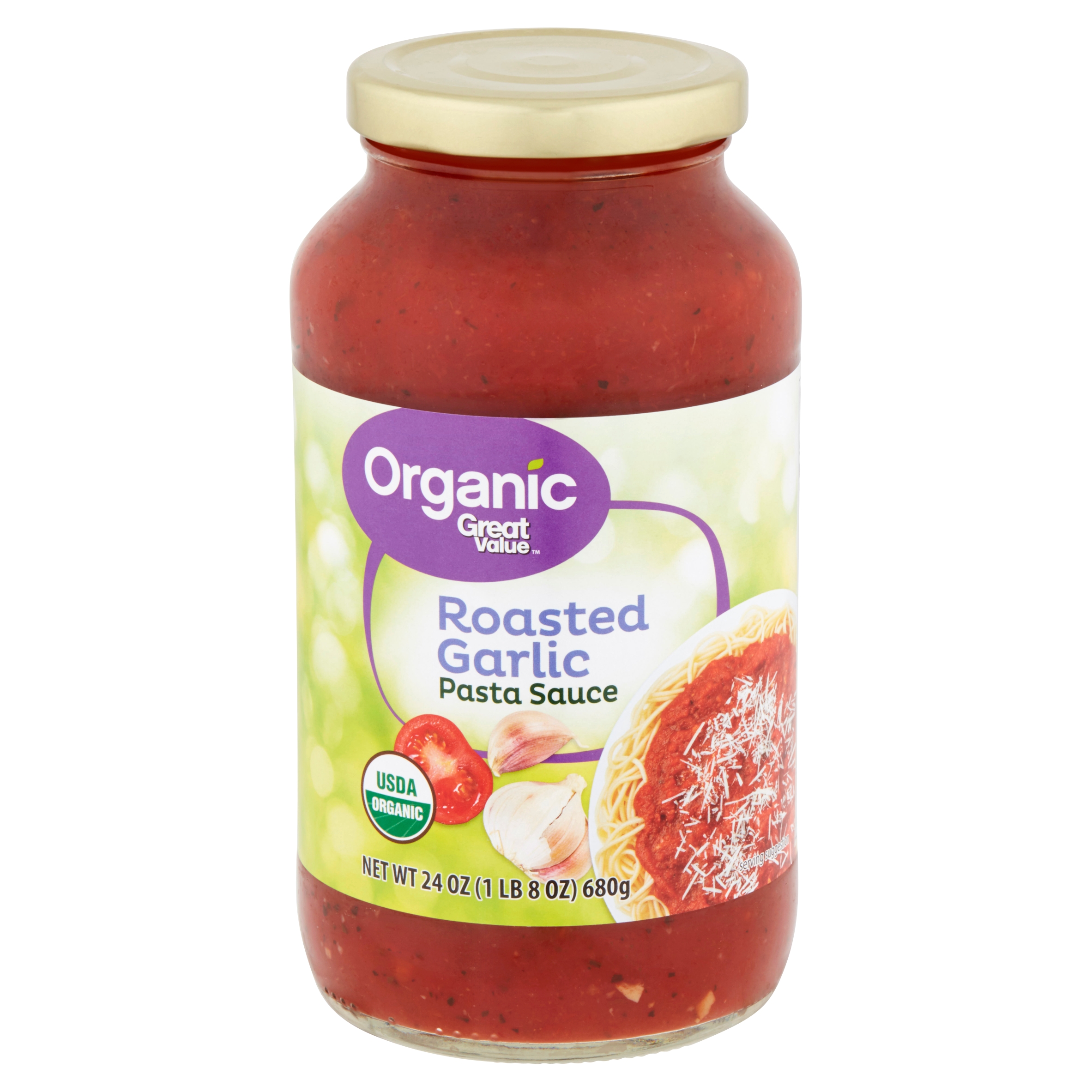 Great Value Organic Roasted Garlic Pasta Sauce, 24 Oz