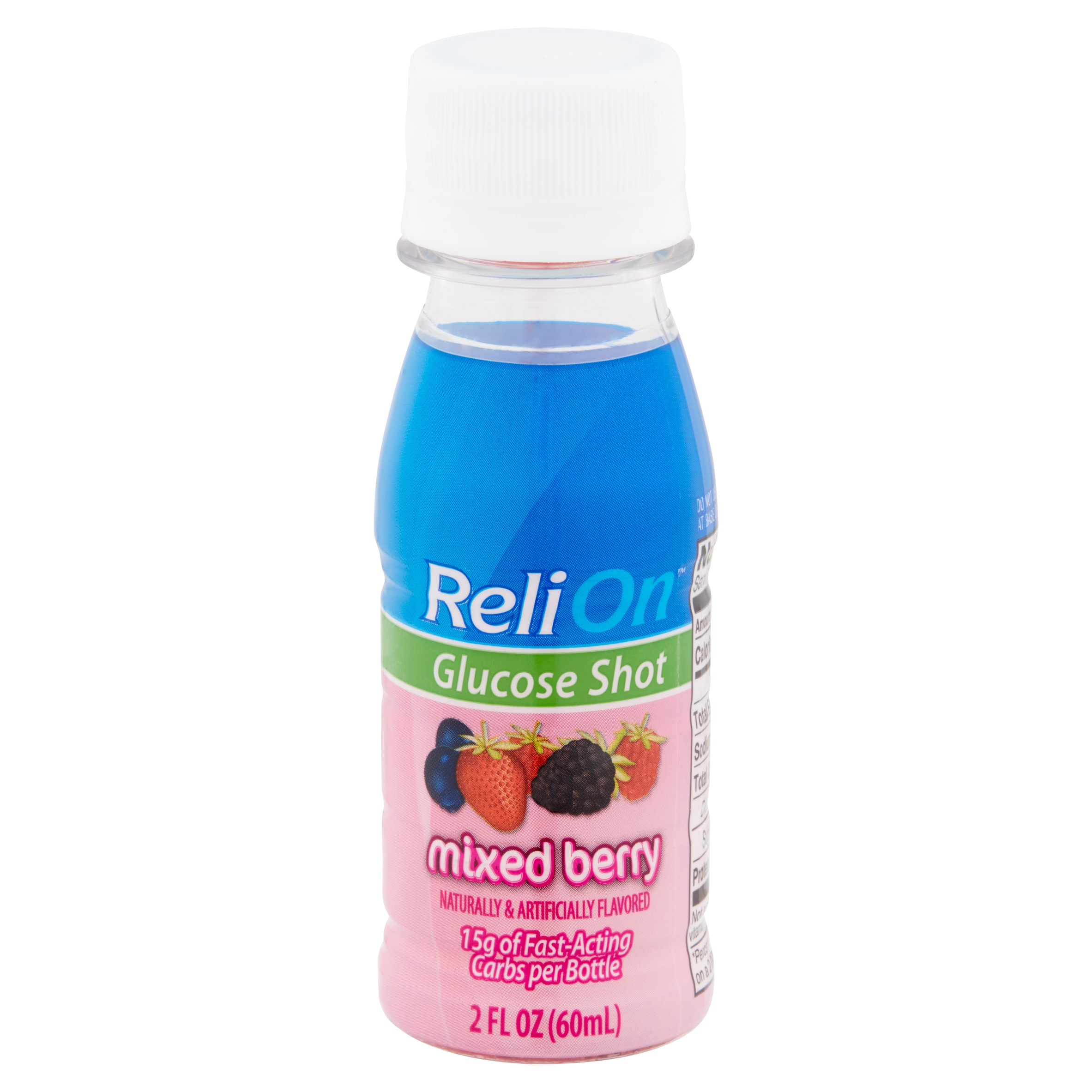 (2 Pack) ReliOn Mixed Berry Glucose Shot, 2 Oz Image