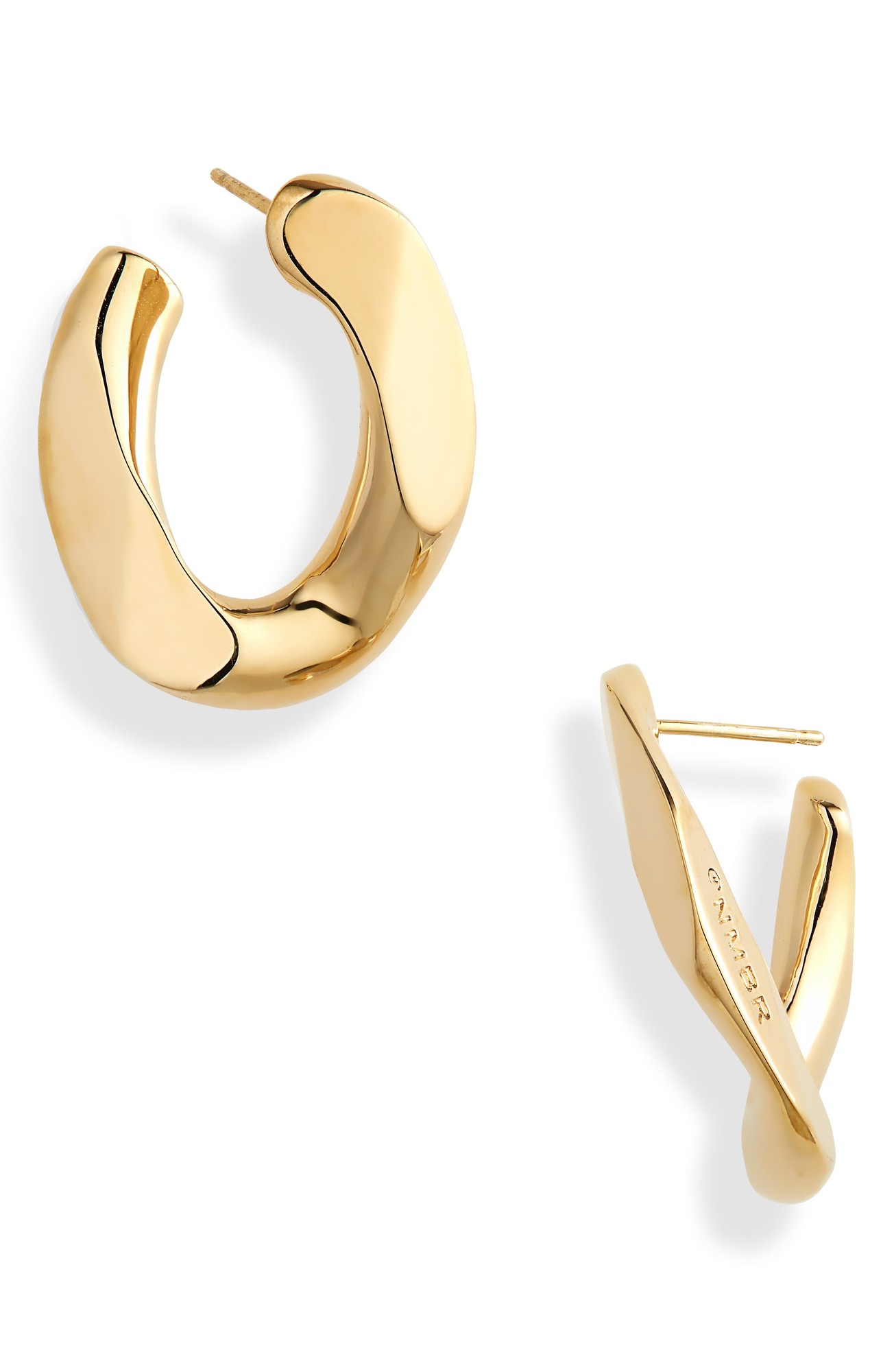 Numbering Chain Link Hoop Earrings in Gold at Nordstrom