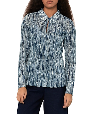 Whistles Marble Stripe Crinkle Shirt