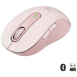 Logitech M650 Wireless Mice - Small, Large, Left Handed Mouse in Rose