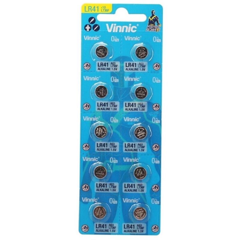 Vinnic L736 AG3 LR41 Watch Battery Card of 10 thumbnail