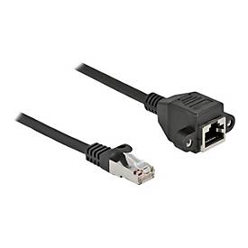 Delock - Netzwerkverlängerungskabel - RJ-45 (M) Bis RJ-45 (W) Schraubbar - 5,0m - S/FTP - CAT 6a - Schwarz (87005)