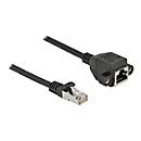 Delock - Netzwerkverlängerungskabel - RJ-45 (M) Bis RJ-45 (W) Schraubbar - 5,0m - S/FTP - CAT 6a - Schwarz (87005) thumbnail