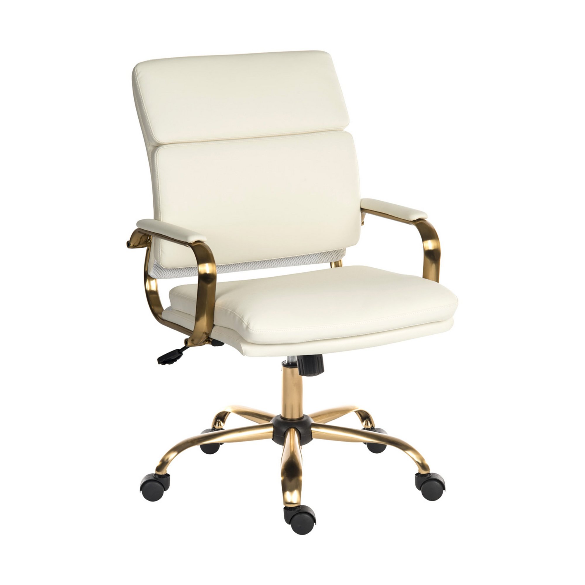 Teknik Office Vintage Executive Chair Leather Look White Metal Arms